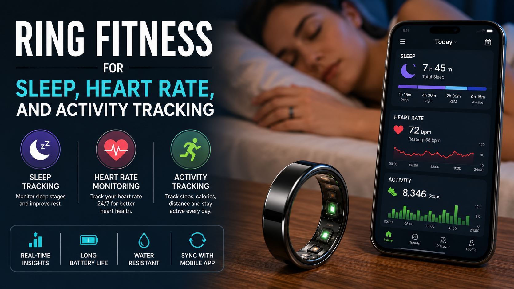 Ring Fitness for Sleep, Heart Rate, and Activity Tracking